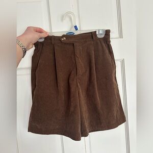 Vintage Brown High Waist Corduroy Shorts